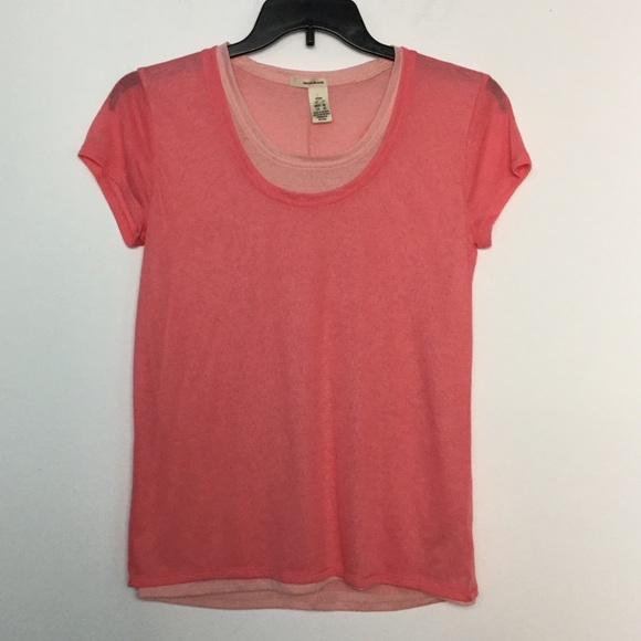 Dkny Tops - DKNY Jeans M Top Shirt Layered Looking Peach NWOT